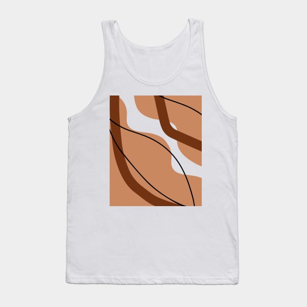 Natural Minimalist Pink Pattern  Black Lines Pattern Design Tank Top by zedonee